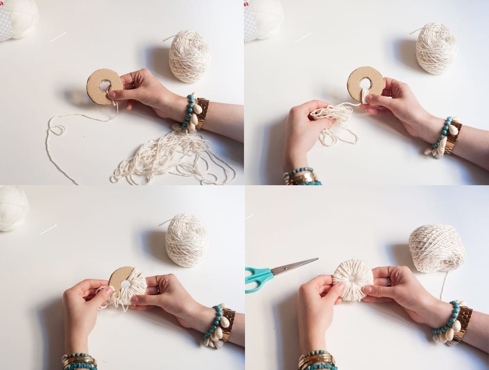 diy panier pompons