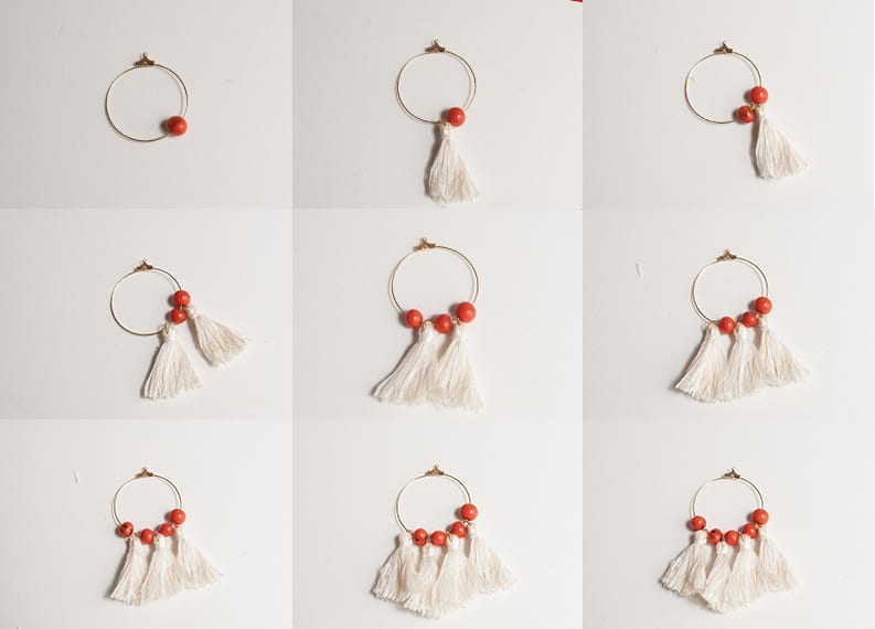Red Vommpe Lot de 10 Porte-clés avec Pompons pour Boucles doreille à Tige en Perles et Fleurs 3cm 