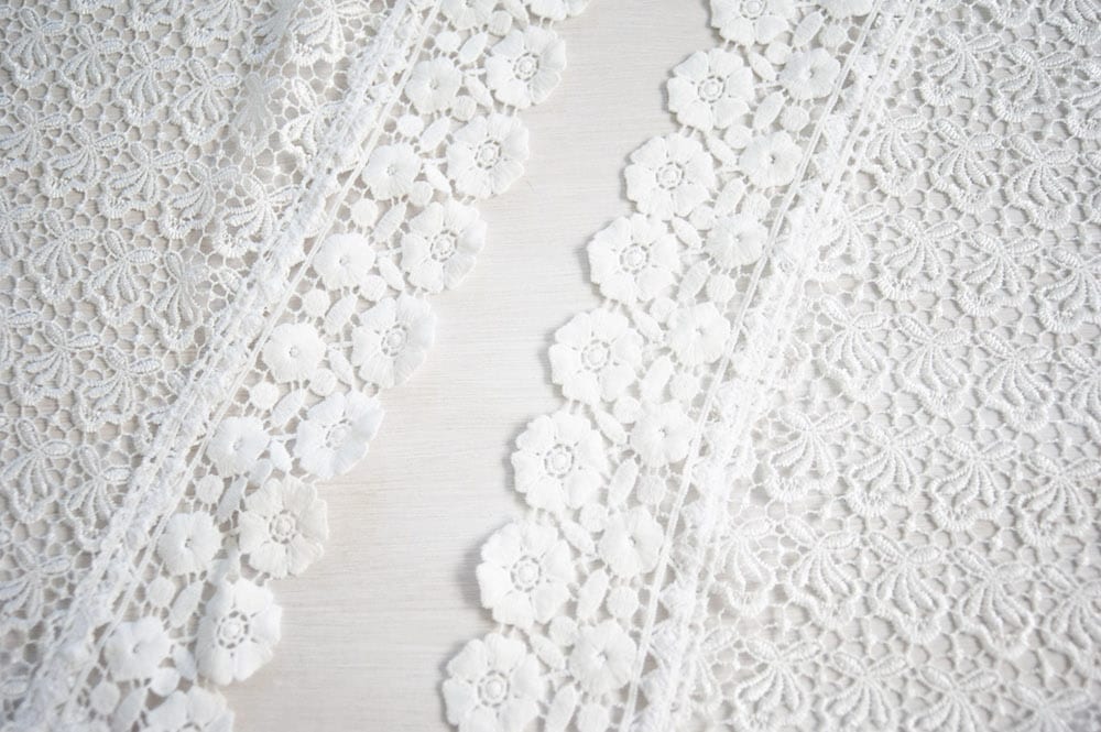 Applique Col En Dentelle à Coudre – Blanc, Microfibre, 25x34 Cm | Décoration Vêtement, Fête, Customisation Créative