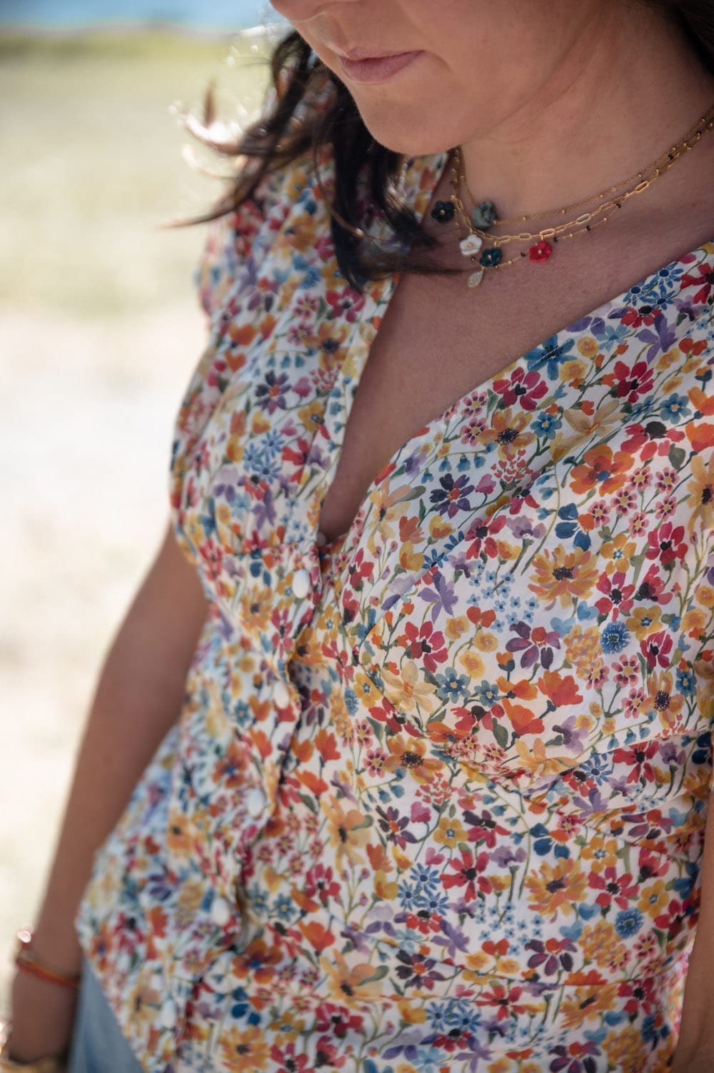 Coudre la blouse Jeanne de République du Chiffon dans le tissu Liberty Dreams of Summer