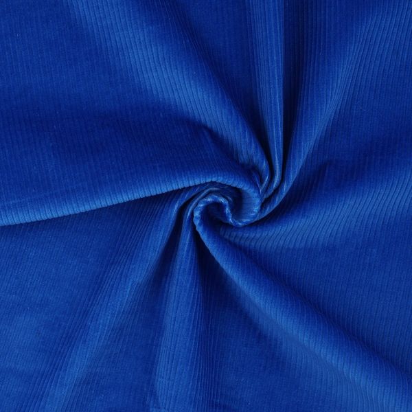 Tissu velours cottelé bleu roi