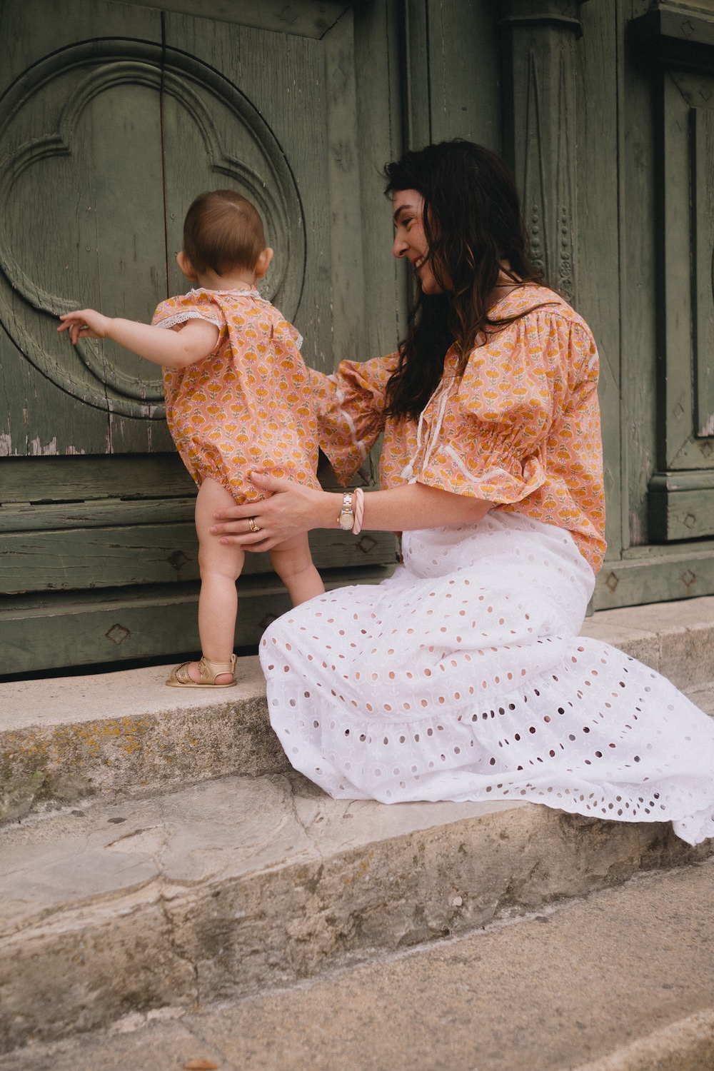 Blouse Owen et barboteuse Hanoï d'Ikatee en coton Shanti de Papa Pique et Maman Coud